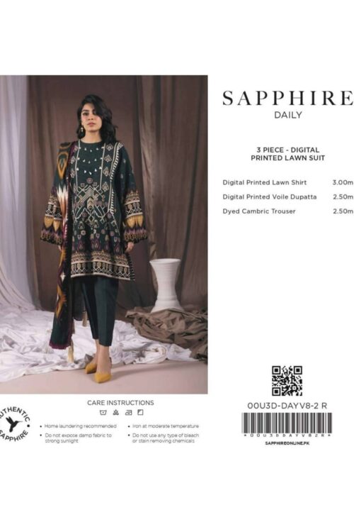 Sapphire Lawn 3-Piece Suit | New Design | Summer Collection 2024