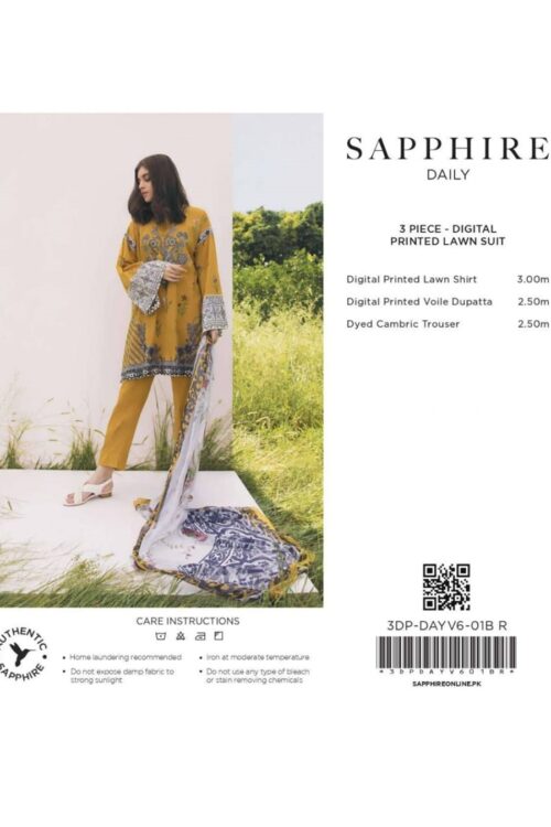 Sapphire Lawn 3-Piece Suit | New Design | Summer Collection 2024