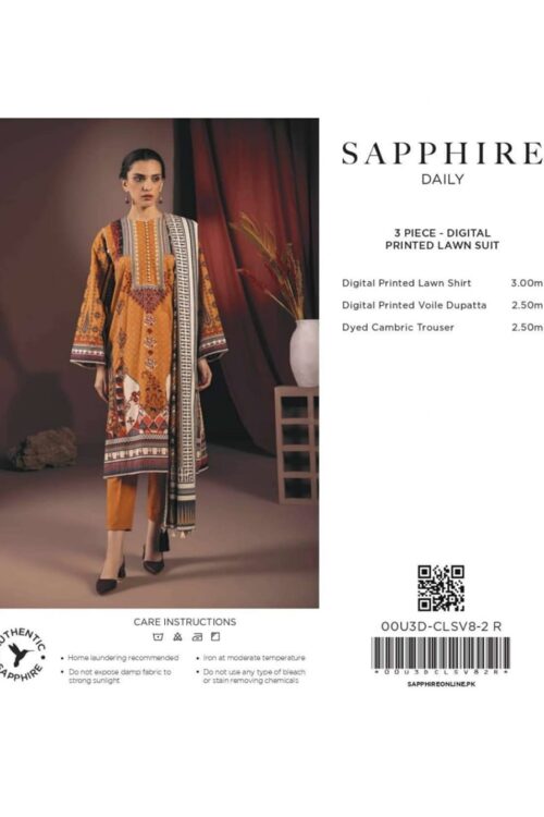 Sapphire Lawn 3-Piece Suit | New Design | Summer Collection 2024