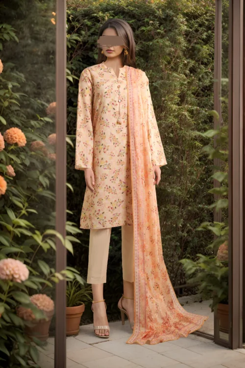 Unstitched Printed Khaddar 3 Piece WUNS-4047